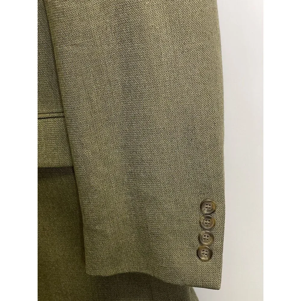 VINTAGE Chaps Ralph Lauren Blazer Mens 42L‎ Beige Silk Wool Sport Coat Jacket